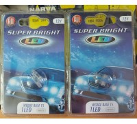 Лампочки светодиодные T5 12V 1 LED 11630 WEDGE BASE SUPER BRIGHT WHITE ALL Ride 