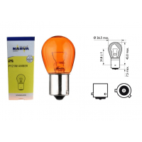 Автолампа PY21W 12V-21W  BA15s оранжевая 17638 NARVA 
